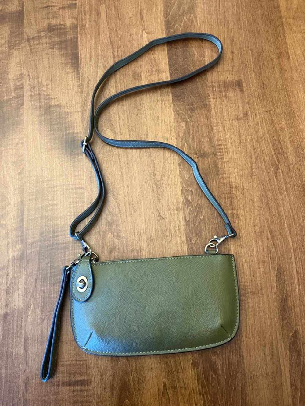 Olive Green Crossbody wristlet bag joy Susan
